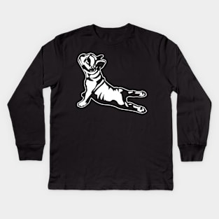 French Bulldog Yoga Kids Long Sleeve T-Shirt